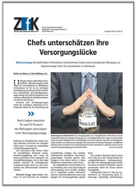 ZfK Chefs Unterschätzen Ihre Versorgungslücke Titelseite