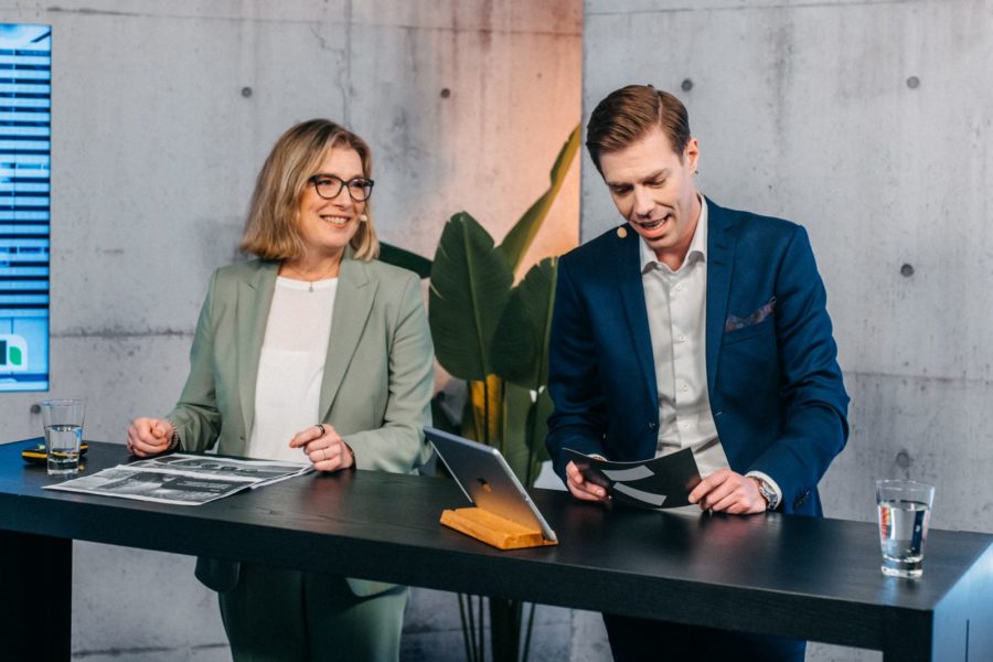 Carmen-Maja Rex (Heidelberg Materials) und Frank Stein (Kienbaum) im Gespräch