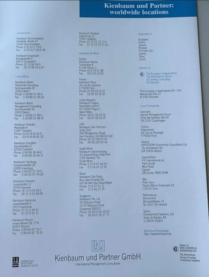Standortliste 90er Jahre