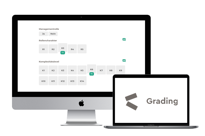 Screenshot KI Feature Grading App plus Logo Kienbaum
